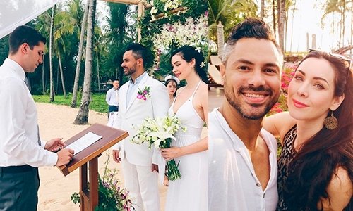 นางงามระดับโลก "นาตาลี เกลโบวา" ควงสามีแต่งงานหวานริมชายหาด