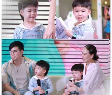 “พ่อบีม-แม่ออย” จูงมือพา “พี่ธีร์-น้องพีร์” ออกงาน