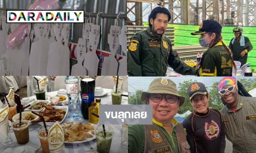 ขนลุกเลย !! ประมวลภาพ “บิณฑ์ บรรลือฤทธิ์” เลี้ยงวิญญาณที่ตึกสตง.ถล่ม