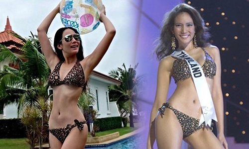 10 ปียังเหมือนเดิม! "ชาม" โชว์หุ่นในชุดว่ายน้ำที่ใช้ประกวด Miss Universe 2006 