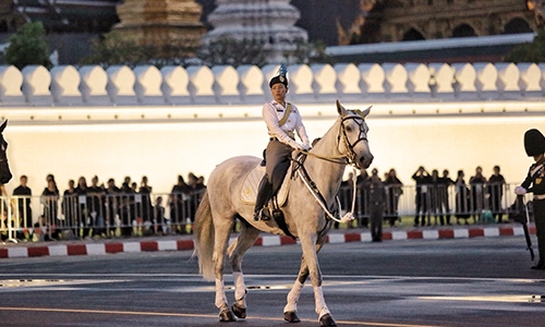 พระองค์หญิงสิริวัณณวรีฯ ทรงม้าซ้อมริ้วขบวน อัญเชิญพระบรมราชสรีรางคาร