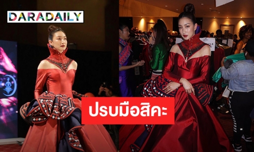 องค์แม่ประทับร่าง! "แพนเค้ก" ใส่ผ้าไทยสีแดงสด โกยคำชื่นชมสนั่นลอนดอน