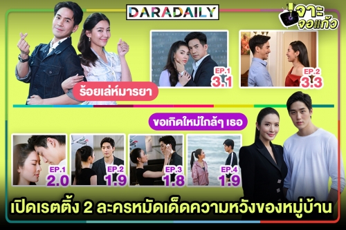 วัดเรตติ้งหมัดต่อหมัด ละครความหวังของหมู่บ้าน "ร้อยเล่ห์มารยา-ขอเกิดใหม่ใกล้ๆ เธอ" 
