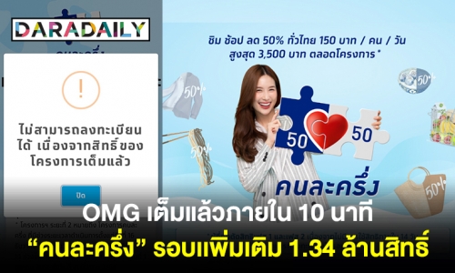 OMG เต็มแล้วภายใน 10 นาที! “คนละครึ่ง” รอบเพิ่มเติม 1.34 ล้านสิทธิ์