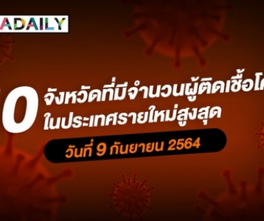 เช็กเลย 10 จังหวัดที่มีจำนวนผู้ติดเชื้อโควิดรายใหม่