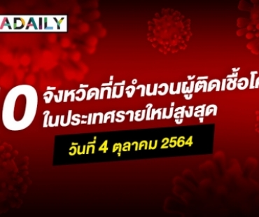 ยังวางใจไม่ได้! เช็กเลย 10 จังหวัดที่มีผู้ติดเชื้อโควิดรายใหม่สูงสุด