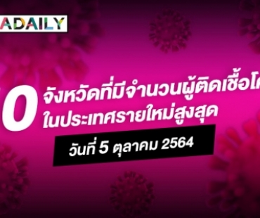 การ์ดอย่าตก! เช็กด่วน 10 จังหวัดที่มีผู้ติดเชื้อโควิดรายใหม่สูงสุด