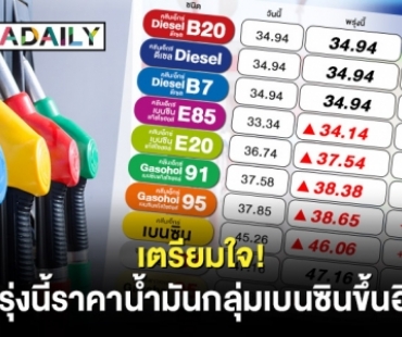 เตรียมใจ! พรุ่งนี้ราคาน้ำมันกลุ่มเบนซินขึ้นอีก